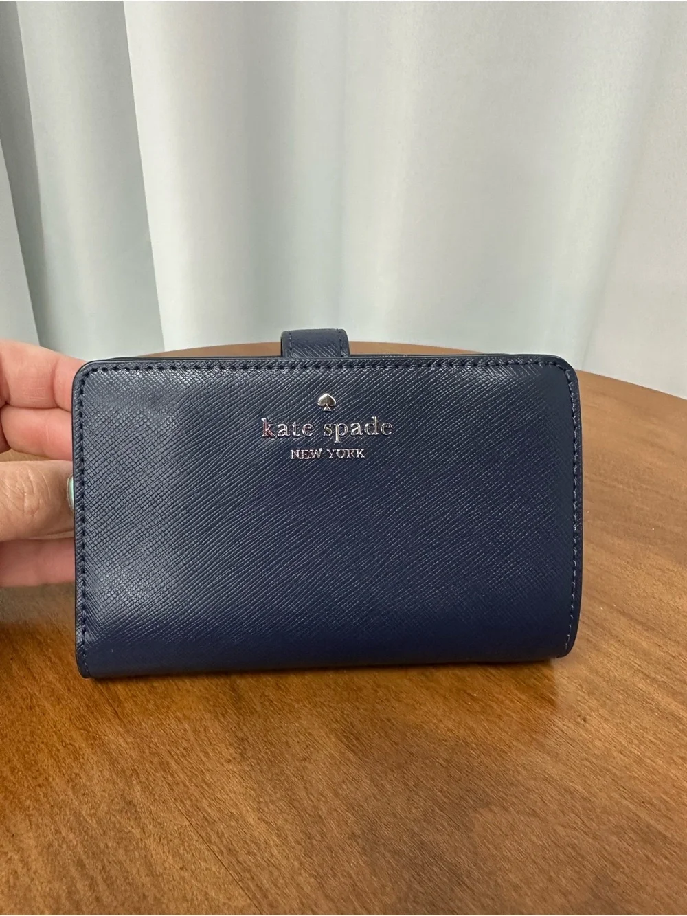 kate spade Madison bifold navy compact wallet
